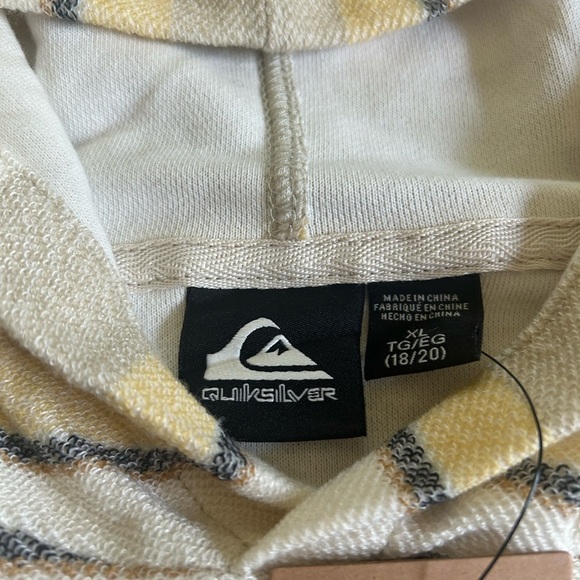 NWT Quick Silver The Great Otway Striped Cotton Hoodie Big Boys XL 18-20 Unisex - Picture 2 of 13